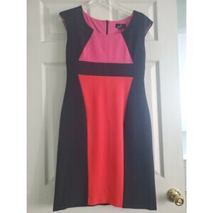 Excellent Ronni Nicole Dress A-Line, Sheath Colorblock Size 6, Designer, Woman